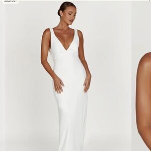 White satin MESHKI dress